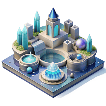 beautiful vintage High Angle View Water City Plaza Isolated on Transparent Background premium png