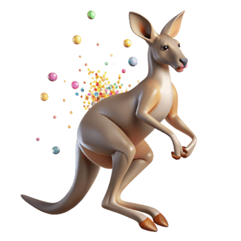 serene modern Hopping Kangaroo Powerful Legs Isolated exclusive png