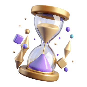 magnificent artistic Hourglass with Falling Sand Isolated genuine png