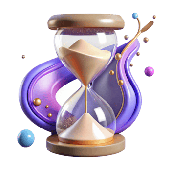 beautiful creative Hourglass with Flowing Sand Transparent genuine png
