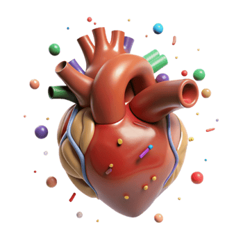 serene contemporary Human Heart Beating Transparent Background with Realistic Anatomy png