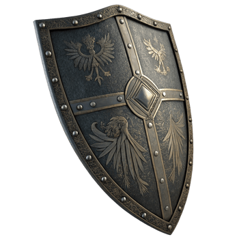 Ancient black medieval shield isolated png