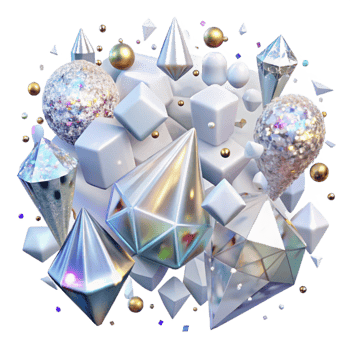 dramatic contemporary Icy Harmony of Chaos Pattern Transparent Background authentic png