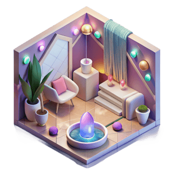 impressive abstract Isometric View Healing Spa Room Isolated genuine png