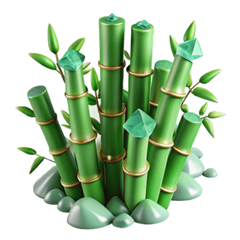 elegant minimalist Jade Green Bamboo Stalks Isolated Element with Transparent Background and Natural Texture authentic png