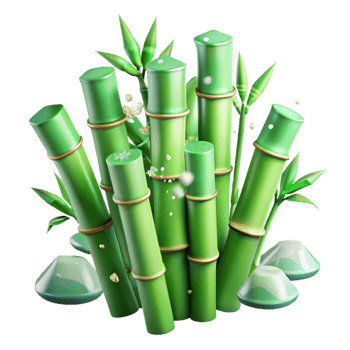 serene artistic Jade Green Bamboo Stalks Isolated Element with Transparent Background and Natural Texture original png