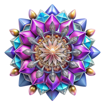 stunning vintage Kaleidoscope Pattern Isolated with Psychedelic Colors premium png