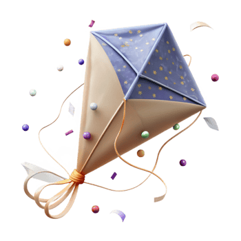 impressive modern Kite String Taut in Strong Wind Isolated professional png