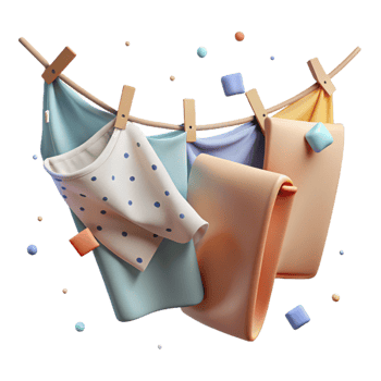beautiful creative Laundry Hanging on Clothesline in Wind Cutout authentic png