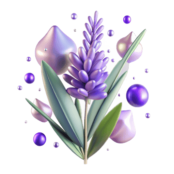 dramatic artistic Lavender Sprig Isolated Element professional png