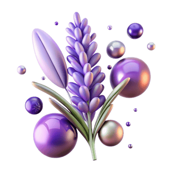 vibrant contemporary Lavender Sprig Isolated Element high quality png