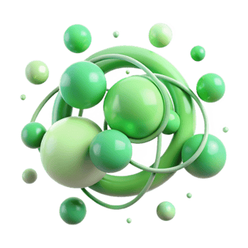 impressive abstract Light Green Connected Circles Isolated Element detailed png