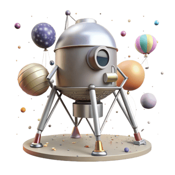 magnificent classic Lunar Lander Cutout with Deployed Legs png