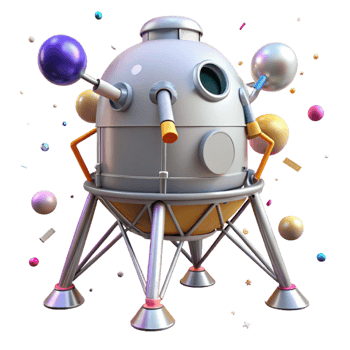 vibrant creative Lunar Lander Isolated with Landing Legs Deployed original png