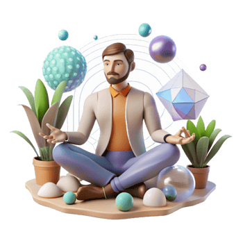 vibrant creative Man Doing Yoga in Nature Transparent Background premium png