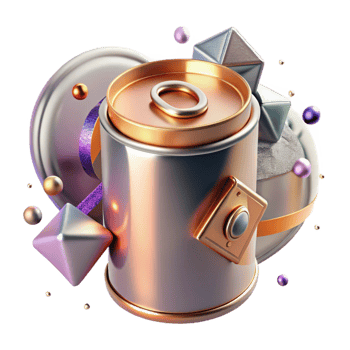 wonderful artistic Metal Can Side View with Label Transparent Background professional png