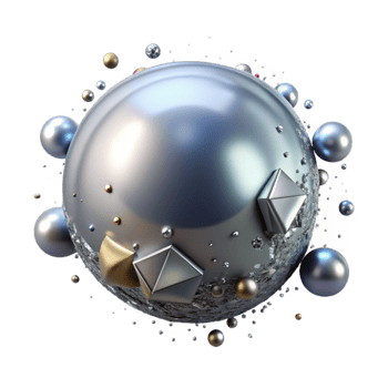 beautiful abstract Metallic Silver Sphere Isolated genuine png