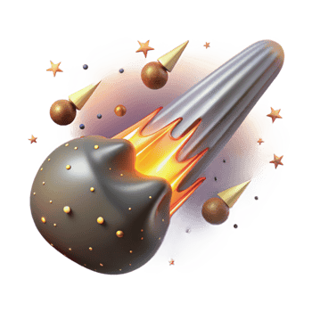 dramatic creative Meteor Shower Cutout with Streaks of Light png
