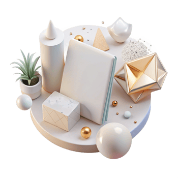 beautiful classic Minimalist White Desk Top View Isolated Element premium png