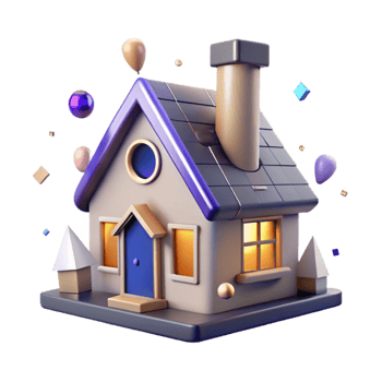 dramatic traditional Modern House with Chimney and Windows Transparent Background professional png