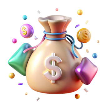 serene abstract Money Bag Dollar Sign Transparent Cutout png
