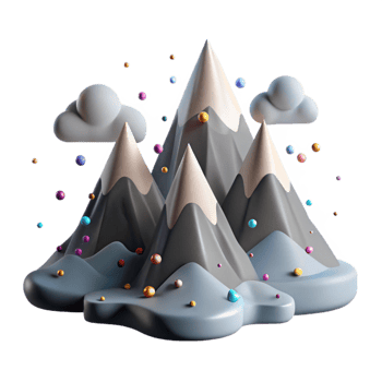 elegant vintage Mountain Peaks Shrouded in Whispering Winds Isolated original png