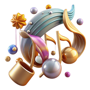 wonderful rustic Music Notes Flowing Cutout on Transparent Background exclusive png