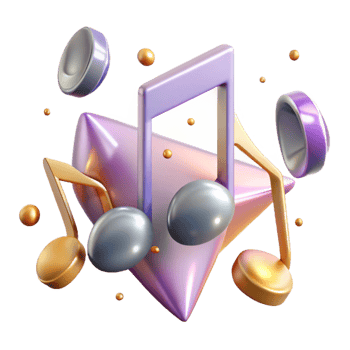magnificent abstract Music Notes Cutout on Transparent Background high quality png