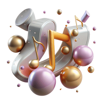 elegant abstract Music Notes Isolated with Sharp Detail high quality png