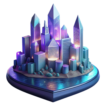 dramatic minimalist Nighttime Water City Skyline Isolated with Glowing Windows high quality png