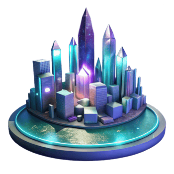 wonderful abstract Nighttime Water City Skyline Isolated with Glowing Windows professional png