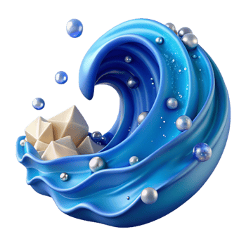 dramatic classic Ocean Blue Wave Cutout png