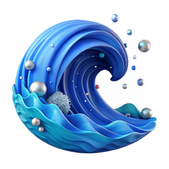 serene contemporary Ocean Blue Wave Cutout genuine png