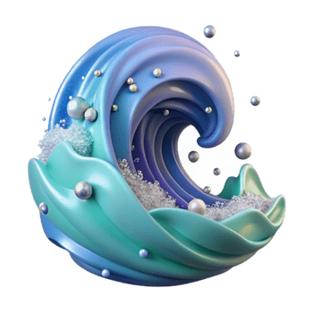 elegant artistic Ocean Wave Isolated with Crest Detail authentic png