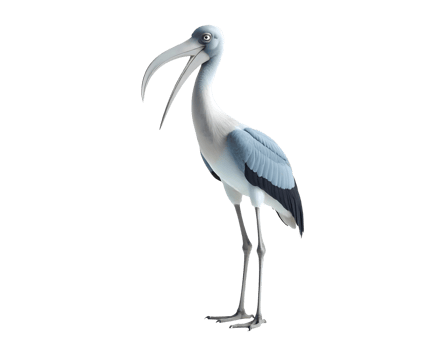 Digitally Rendered Blue-Gray Bird Standing Upright With Curved Beak Perfect For Wildlife Campaigns Or Educational Projects png
