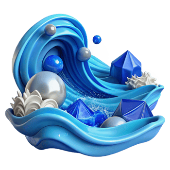 elegant classic Ocean Waves Transparent Background with Blue Water genuine png