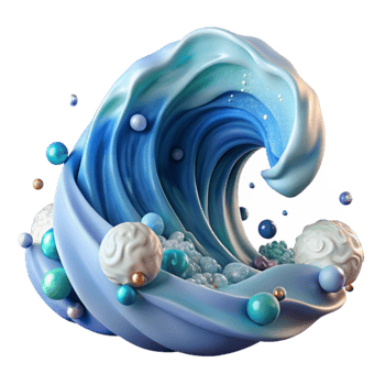 stunning traditional Ocean Wave with Foam Cutout on Transparent Background original png