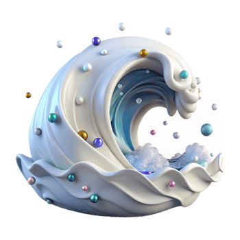 impressive rustic Ocean Wave with White Foam Isolated png