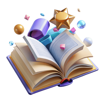 serene artistic Open Book Isolated with Turned Pages original png