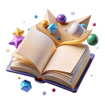 wonderful creative Open Book with Blank Pages Flat Lay Cutout original png