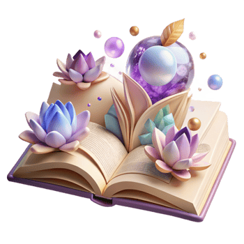 wonderful creative Open Book with Pressed Flowers Inside Cutout original png