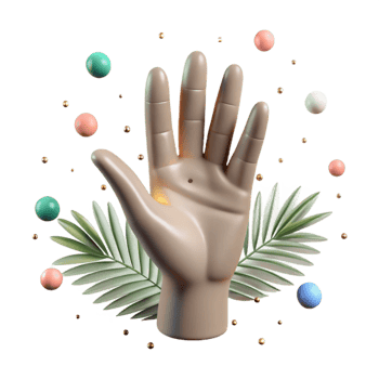 beautiful contemporary Open Palm Cutout with Upward Facing Angle premium png