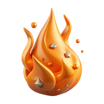 extraordinary vintage Orange Flame Isolated on Transparent Background genuine png