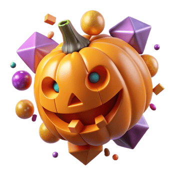 serene traditional Orange Pumpkin Carved Face Cutout genuine png