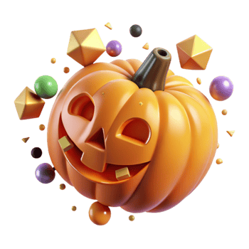 impressive rustic Orange Pumpkin Carved Face Cutout png