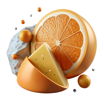 elegant minimalist Orange Slice Cutout with Realistic Texture Transparent Background professional png