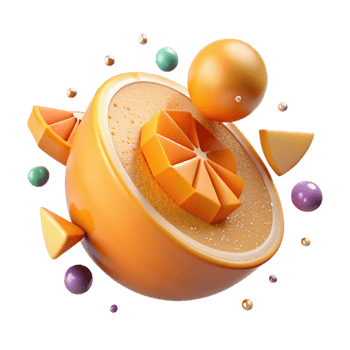 dramatic abstract Orange Slice Isolated on Transparent Background png