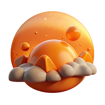 stunning artistic Orange Sunset Sky Isolated Element original png