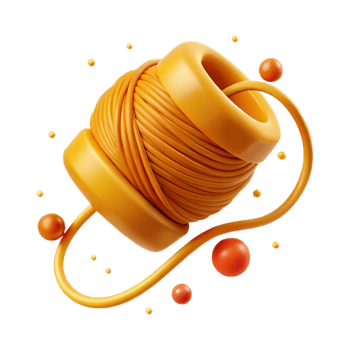 stunning contemporary Orange Thread with Warm Lighting Isolated professional png