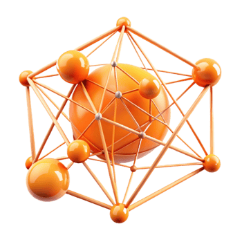 magnificent modern Orange Web of Connections with Perspective Angle Cutout high quality png